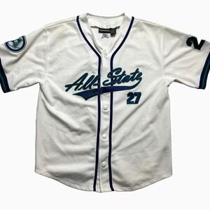 All-State Jersey Mens M White Baseball Asphalt Legends Embroidered #27